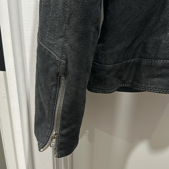 Leather thinsulate lined leather jacket black distressed leather - Picture 5 of 11